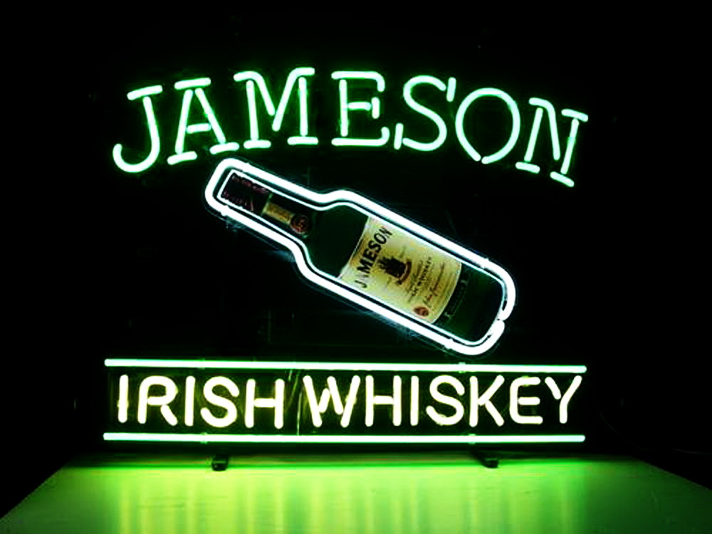 Jameson Irish Whiskey Bottle Neon Sign